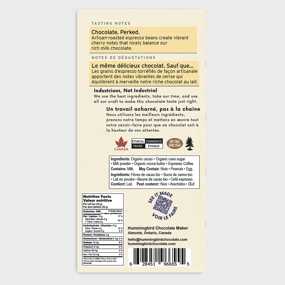 60g Bars - Mocha Milk 60% Case of 12