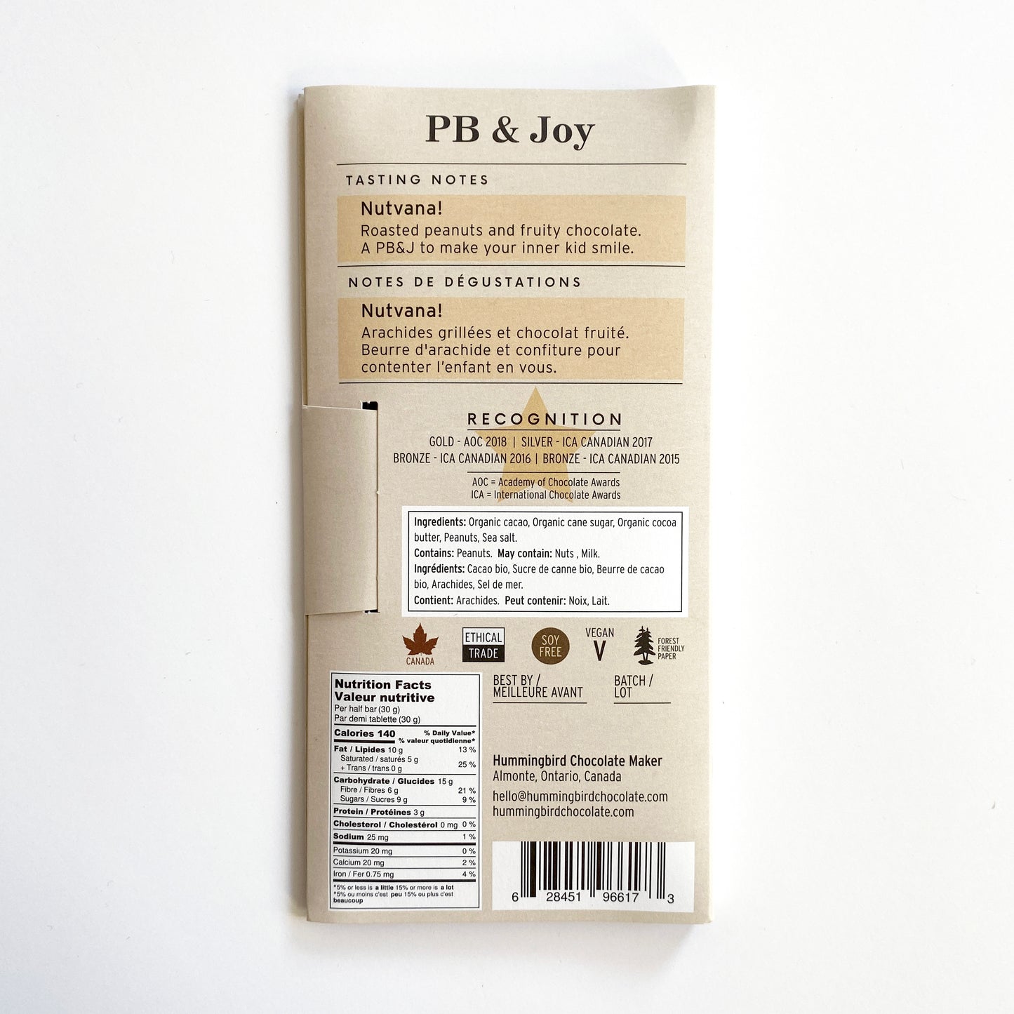 60g Bars - PB & Joy 65% Case of 12