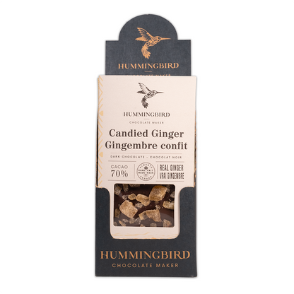60g Bars - Candied Ginger 70% Case of 10