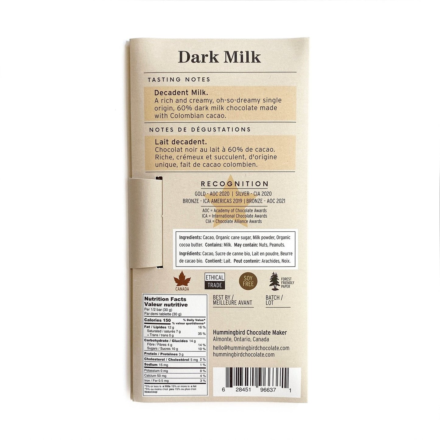 60g Bars - Dark Milk 60% Case of 12