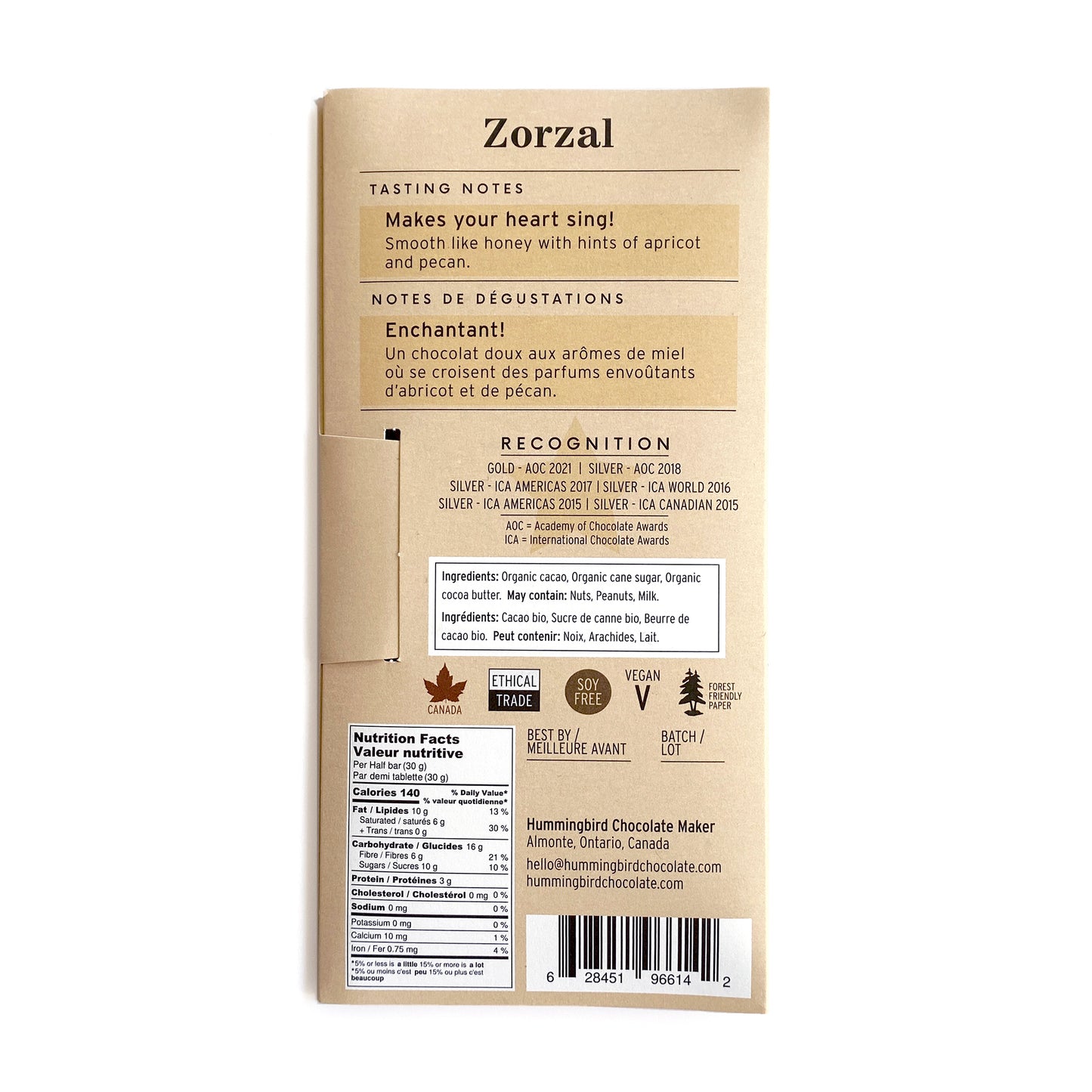 60g Bars - Zorzal 70% Case of 12